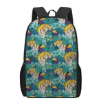 Tiger And Toucan Pattern Print 17 Inch Backpack