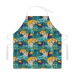 Tiger And Toucan Pattern Print Adjustable Apron