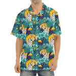 Tiger And Toucan Pattern Print Aloha Shirt