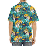 Tiger And Toucan Pattern Print Aloha Shirt