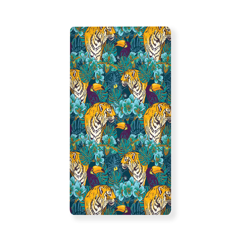 Tiger And Toucan Pattern Print Baby Crib Sheet