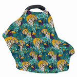 Tiger And Toucan Pattern Print Baby Seat Cover