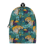 Tiger And Toucan Pattern Print Backpack