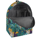 Tiger And Toucan Pattern Print Backpack