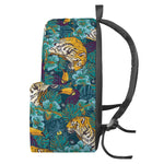 Tiger And Toucan Pattern Print Backpack