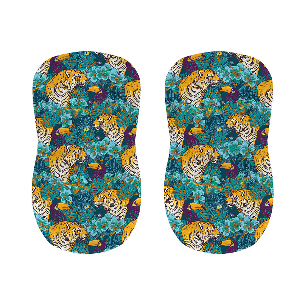 Tiger And Toucan Pattern Print Bar Stool Covers