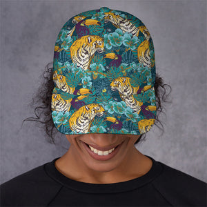 Tiger And Toucan Pattern Print Baseball Cap