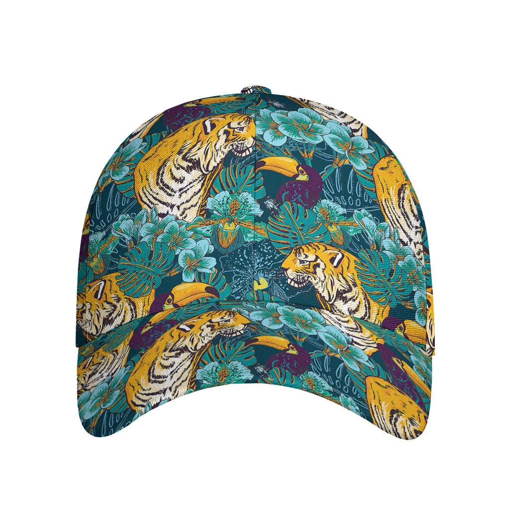 Tiger And Toucan Pattern Print Baseball Cap