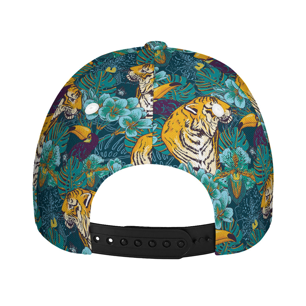 Tiger And Toucan Pattern Print Baseball Cap