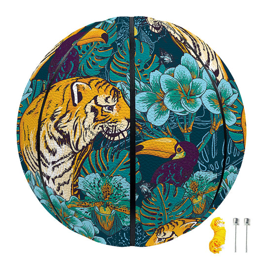 Tiger And Toucan Pattern Print Basketball