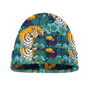 Tiger And Toucan Pattern Print Beanie