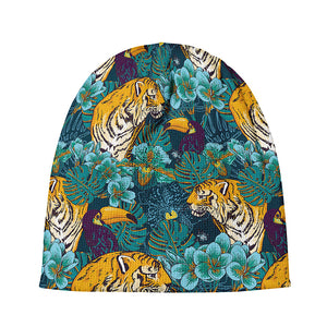 Tiger And Toucan Pattern Print Beanie