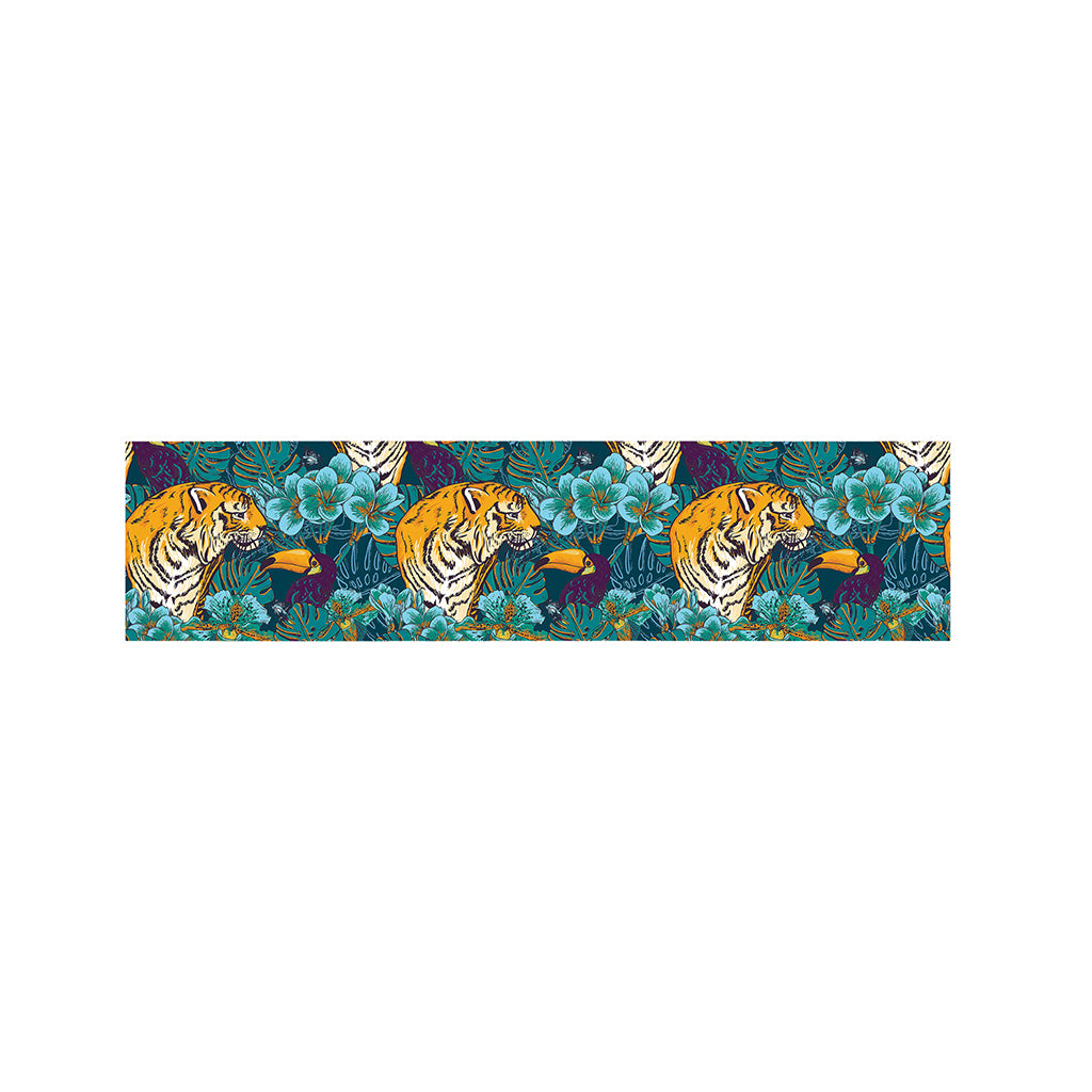 Tiger And Toucan Pattern Print Bed Runner