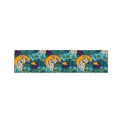 Tiger And Toucan Pattern Print Bed Runner
