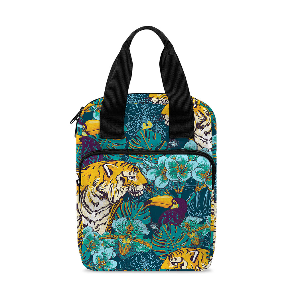Tiger And Toucan Pattern Print Bible Tote Bag