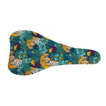 Tiger And Toucan Pattern Print Bicycle Seat Cover