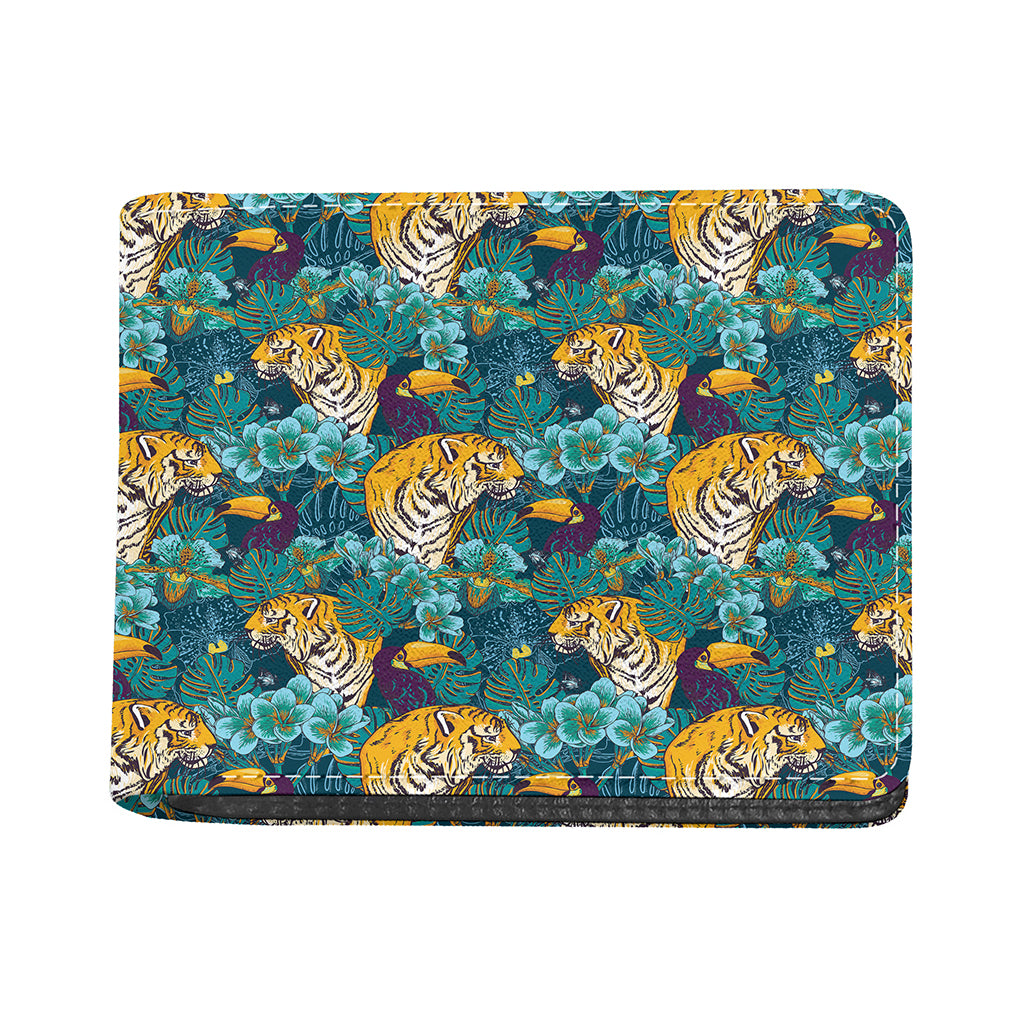 Tiger And Toucan Pattern Print Bifold Wallet