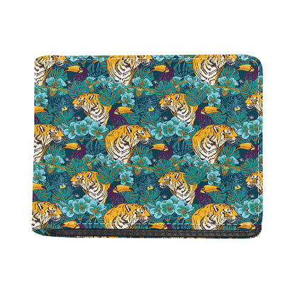 Tiger And Toucan Pattern Print Bifold Wallet