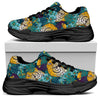 Tiger And Toucan Pattern Print Black Chunky Shoes