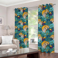 Tiger And Toucan Pattern Print Dimout Grommet Curtains