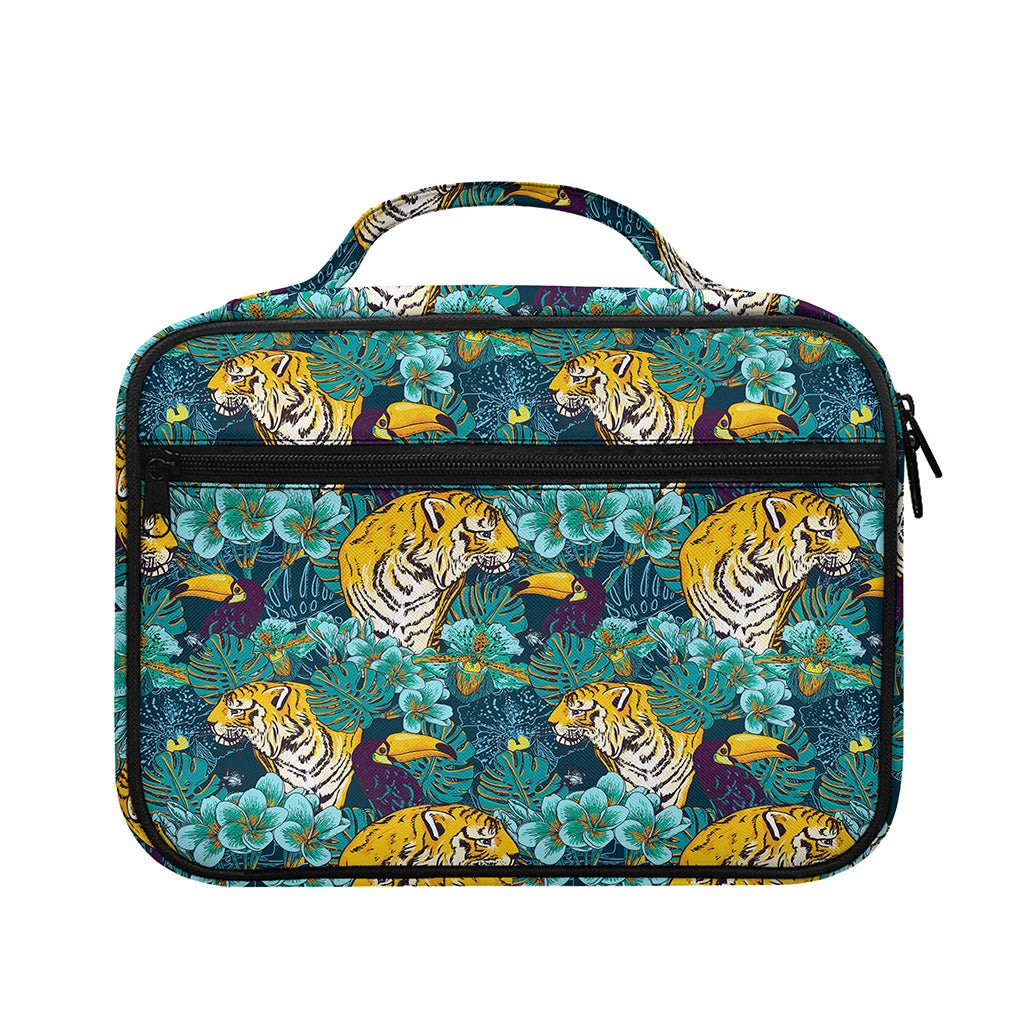 Tiger And Toucan Pattern Print Briefcase Bible Bag