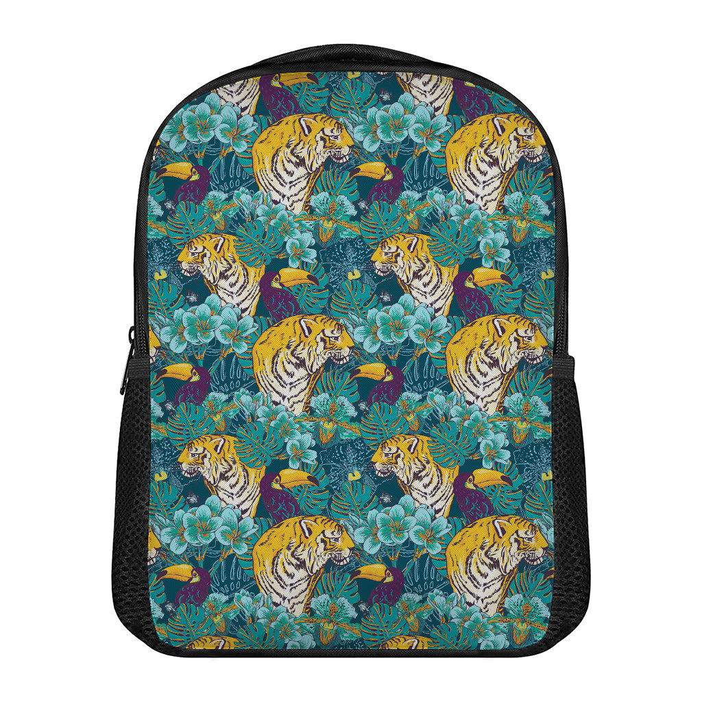 Tiger And Toucan Pattern Print Casual Backpack