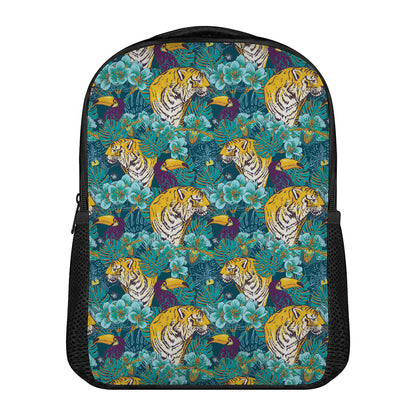 Tiger And Toucan Pattern Print Casual Backpack