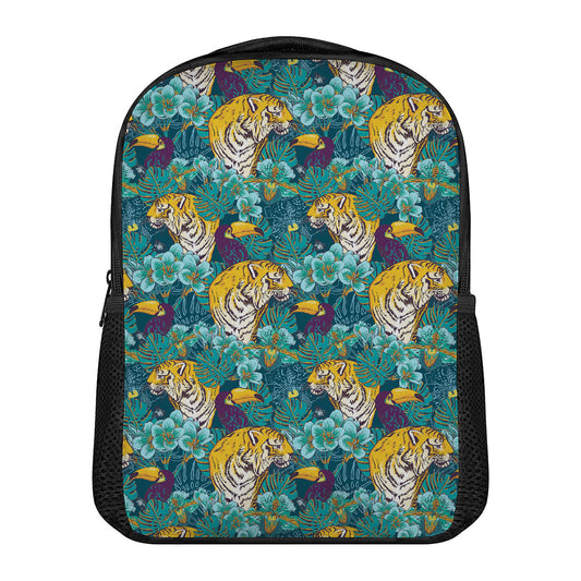Tiger And Toucan Pattern Print Casual Backpack