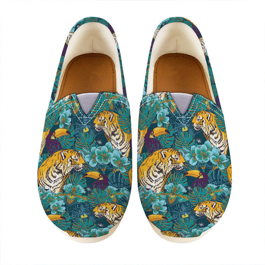 Tiger And Toucan Pattern Print Casual Shoes