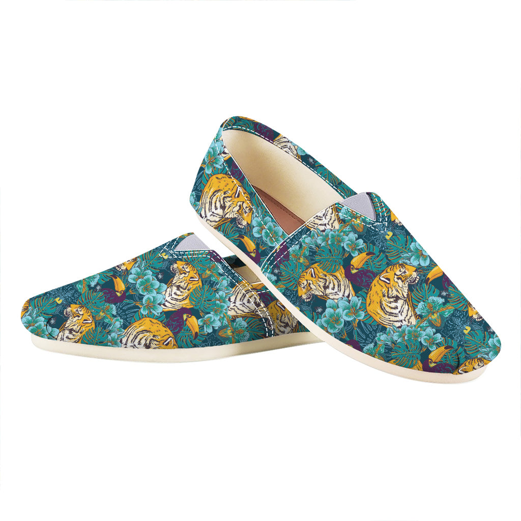Tiger And Toucan Pattern Print Casual Shoes