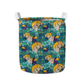 Tiger And Toucan Pattern Print Collapsible Laundry Basket