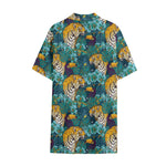 Tiger And Toucan Pattern Print Cotton Hawaiian Shirt