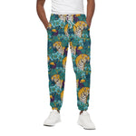 Tiger And Toucan Pattern Print Cotton Pants