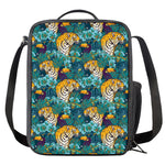 Tiger And Toucan Pattern Print Crossbody Lunch Bag