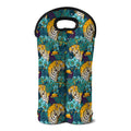 Tiger And Toucan Pattern Print Double Neoprene Wine Tote