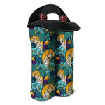 Tiger And Toucan Pattern Print Double Neoprene Wine Tote