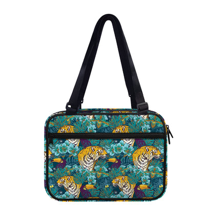 Tiger And Toucan Pattern Print Double Strap Bible Bag