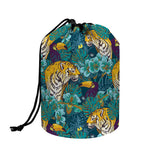 Tiger And Toucan Pattern Print Drawstring Makeup Bag