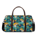 Tiger And Toucan Pattern Print Duffle Bag