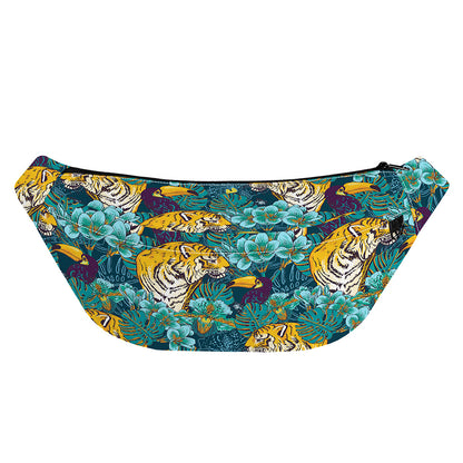 Tiger And Toucan Pattern Print Fanny Pack