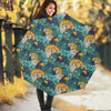 Tiger And Toucan Pattern Print Foldable Umbrella
