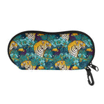 Tiger And Toucan Pattern Print Glasses Case