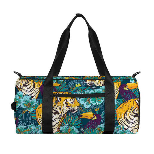 Tiger And Toucan Pattern Print Gym Bag