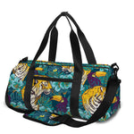 Tiger And Toucan Pattern Print Gym Bag