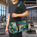 Tiger And Toucan Pattern Print Gym Bag