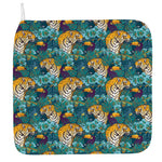 Tiger And Toucan Pattern Print Hand Towel