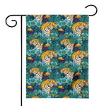 Tiger And Toucan Pattern Print House Flag