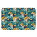 Tiger And Toucan Pattern Print Indoor Door Mat