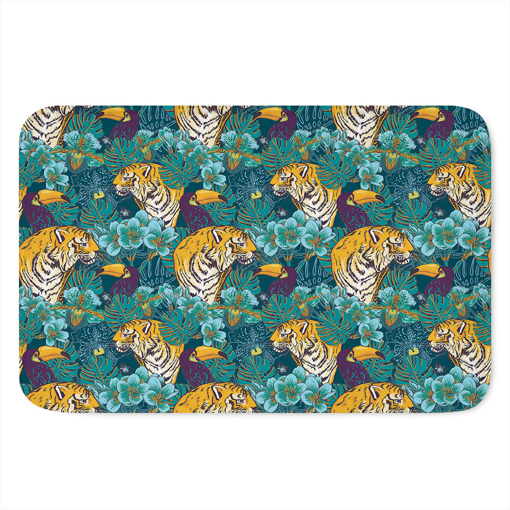 Tiger And Toucan Pattern Print Indoor Door Mat