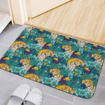 Tiger And Toucan Pattern Print Indoor Door Mat
